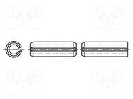 Springy stud; stainless steel; BN 337; Ø: 2.5mm; L: 8mm; DIN 1481 BOSSARD