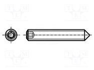 Screw; M2x6; 0.4; Head: without head; hex key; A2 stainless steel BOSSARD