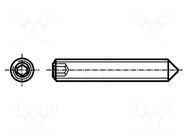 Screw; M4x8; 0.7; Head: without head; hex key; HEX 2mm; steel BOSSARD