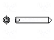Screw; M2x2; 0.4; Head: without head; hex key; HEX 0.9mm; DIN 914 BOSSARD