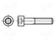 Screw; M8x45; 1.25; Head: cheese head; hex key; HEX 6mm; DIN 912 BOSSARD