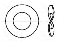 Washer; wave,spring; M20; D=36mm; h=3.7mm; A2 stainless steel BOSSARD