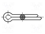 Cotter pin; steel; BN 912; Ø: 1mm; L: 6mm; DIN 94; ISO 1234 BOSSARD