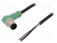 Connection lead; M12; PIN: 4; angled; 10m; plug; 250VAC; 4A; SAC; PVC PHOENIX CONTACT