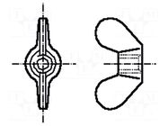 Nut; winged; M6; 1; polyamide; BN 1058; DIN 315 BOSSARD