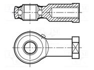 Ball joint; 25mm; M24; 2; left hand thread,inside; steel; DURBAL BOSSARD