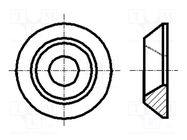 Washer; for countersunk bolts; M2,5; D=9mm; h=1.6mm; BN 4879 BOSSARD