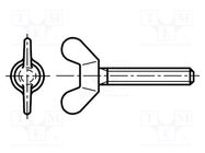 Screw; M6x10; Head: wing; polyamide; DIN 316 BOSSARD