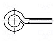 Hook; ring; M3x10; 0.5; steel; zinc; 5mm BOSSARD