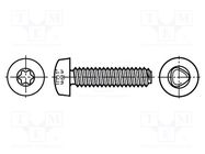 Screw; for metal; 3x12; Head: cheese head; Torx®; TX10; Øhead: 5.6mm BOSSARD