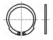 Circlip; spring steel; Shaft dia: 32mm; BN 830; Ring: internal BOSSARD