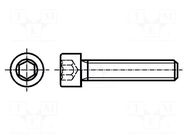 Screw; M3x20; 0.5; Head: cheese head; hex key; HEX 2.5mm; DIN 912 BOSSARD