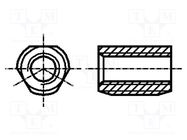 Threaded insert; brass; M3; BN 1205; for plastic BOSSARD