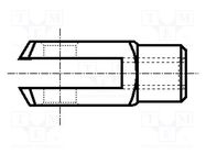 Fork joint; Øhole: 10mm; M10; right hand thread,inside; steel BOSSARD