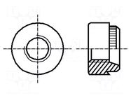 Insert nut; round; M4; steel; Plating: zinc; BN 197; push-on BOSSARD