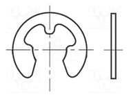 Circlip; spring steel; Shaft dia: 1.7mm; BN 813; Øout: 4mm BOSSARD