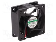 Fan: DC; axial; 24VDC; 60x60x25mm; 45.63m3/h; 27dBA; Vapo; 5200rpm SUNON