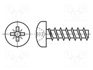 Screw; 2.2x6; Head: cheese head; Pozidriv; PZ1; A2 stainless steel BOSSARD