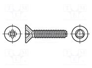 Screw; 3x12; Head: countersunk; Pozidriv; PZ1; A2 stainless steel BOSSARD