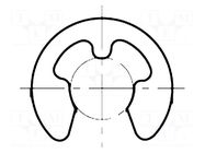 Circlip; spring bronze; 15mm; BN 592; Ring: external; DIN 6799 BOSSARD