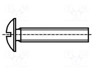 Screw; M3x5; 0.5; Head: button; slotted; 0,8mm; A2 stainless steel BOSSARD