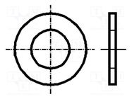 Washer; round; M10; D=22mm; h=2mm; steel; Plating: zinc; BN 84520 BOSSARD