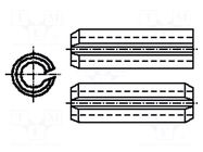 Springy stud; steel; BN 878; Ø: 8mm; L: 12mm; DIN 7346; ISO 13337 BOSSARD