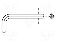 Wrench; hex key; HEX 5mm; Overall len: 60mm; DIN 911 BOSSARD