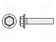 Screw; with flange; M4x10; 0.7; Head: hexagonal BOSSARD