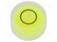 Spirit level; H: 8mm; Ømount.hole: 14mm; plastic; Body: white ELESA+GANTER