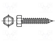 Screw; 4.8x16; Head: hexagonal; none; 8mm; hardened steel; zinc 