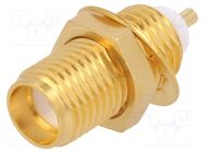 Connector: SMA; socket; female; straight; 50Ω; soldering; PTFE TELEGÄRTNER