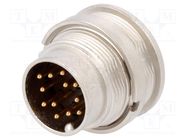 Connector: M16; socket; male; soldering; PIN: 12; 3A; 60V; IP40 