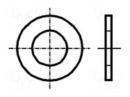 Washer; round; M2,5; D=6.5mm; h=0.5mm; acid resistant steel A4 BOSSARD