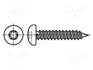 Screw; for wood; 4x16; Head: cheese head; Torx®; TX20; Øhead: 8mm BOSSARD