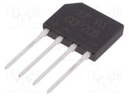 Bridge rectifier: single-phase; Urmax: 600V; If: 2A; Ifsm: 60A; flat 