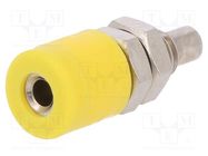 Connector: 2mm banana; socket; 10A; 33VAC; 70VDC; yellow; soldered SCHÜTZINGER