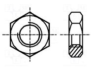 Nut; hexagonal; M12; 0.75; brass; Plating: nickel; BN 3711 BOSSARD