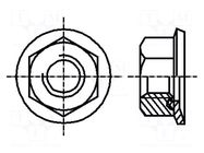 Nut; with flange; hexagonal; M12; 1.75; A2 stainless steel; 18mm BOSSARD