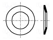 Washer; conical; M5; D=11mm; h=1.55mm; A2 stainless steel; BN 2312 BOSSARD