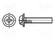 Screw; with flange; M2.5x5; 0.45; Head: button; Phillips; PH1 BOSSARD