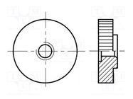 Nut; round,knurled; M4; 0.7; polyamide; BN 5934 BOSSARD