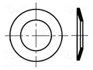 Washer; spring,conical; M5; D=11mm; h=1.55mm; spring steel BOSSARD