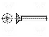 Screw; M4x12; 0.7; Head: countersunk; Pozidriv; PZ2; DIN 965A BOSSARD