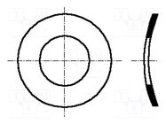 Washer; spring,split; M4; D=8mm; h=0.8mm; A2 stainless steel BOSSARD