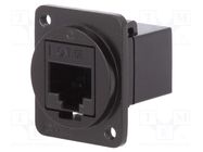 Coupler; FT; Cat: 5e; Layout: 8p8c; RJ45 socket,both sides; 19x24mm CLIFF