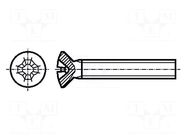 Screw; M3x20; 0.5; Head: countersunk; Phillips; PH1; steel; zinc BOSSARD