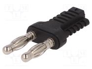 Connector: 4mm banana; stackable safety shunt; 12A; 33VAC; 70VDC 