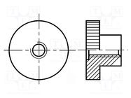 Nut; round,knurled; M6; 1; polyamide; BN 5933 BOSSARD