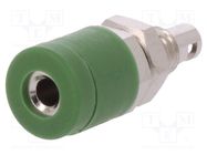 Connector: 2mm banana; socket; 10A; 33VAC; 70VDC; green; soldered SCHÜTZINGER